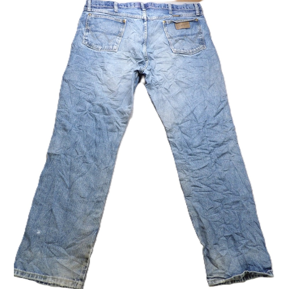 Wrangler George Strait Cowboy Cut Jeans Cotton Men W38xL32 Light Wash Denim Blue